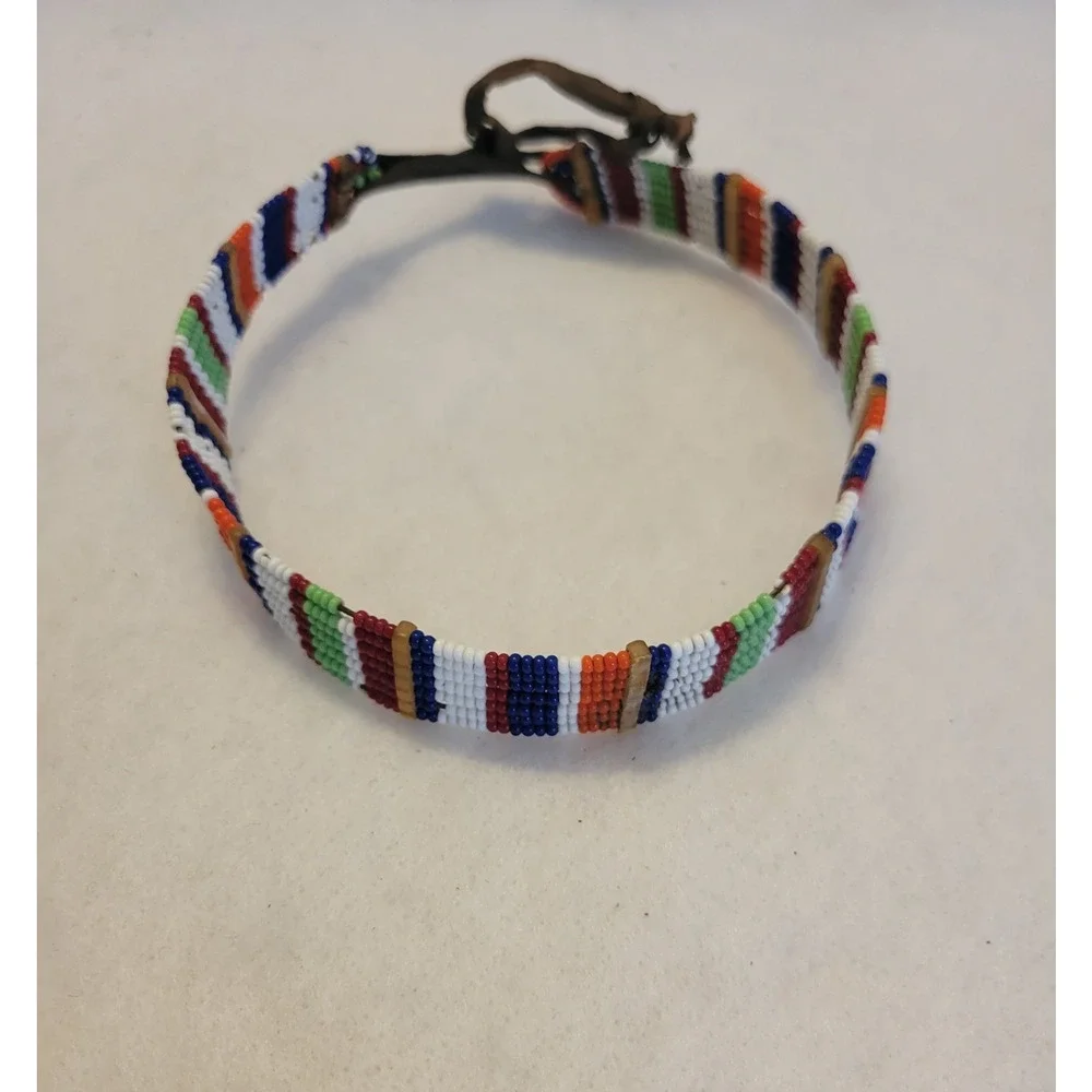 Maasai Beaded Ethnic Necklace Boho Art Deco Choker‎ Multicolor Fashion Jewelry